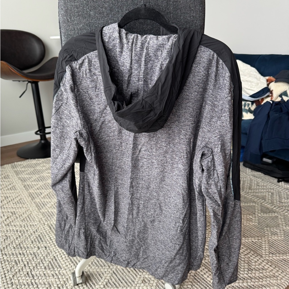 Lululemon Gray and Black Hooded Sweater